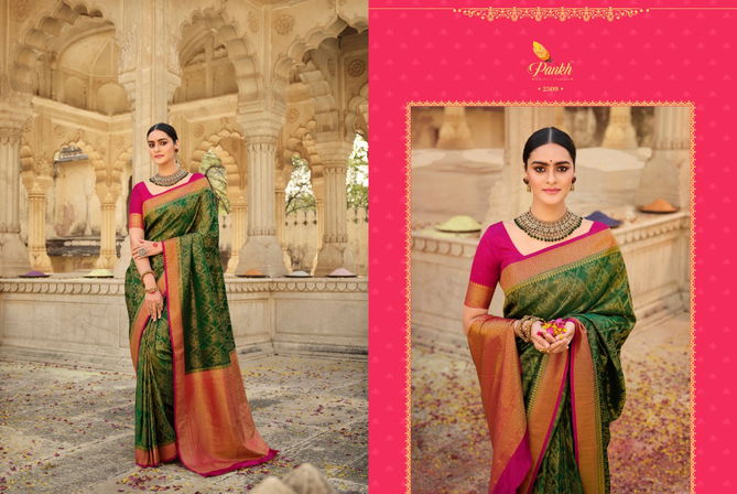 Pankh Sakshi Kanjiveram Heavy Silk Festive Wear Latest Designer Saree Collection